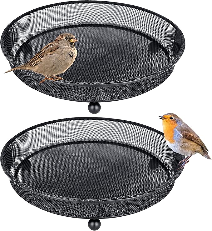 iBorn Ground Feeders Set of 2 Seed Tray for Birds Mesh Wild Bird Feeder