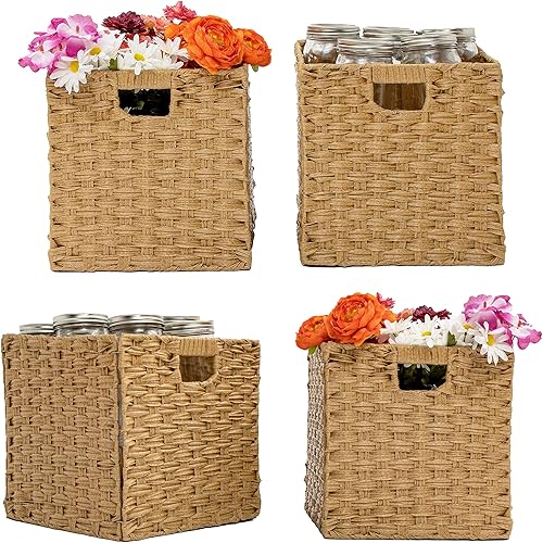 Miniatura 6 de Blue Ridge Basket Company - Cesta de almacenamiento plegable de plástico sintético con marco de alambre de hierro (juego de 4)