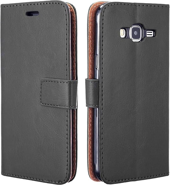 NWNK13 Samsung Galaxy J3 2016 Phone Case Premium Leather Case Folio Book Wallet Case Protective Flip Pouch Card Holder Media Stand Shock Proof Phone Cover Black
