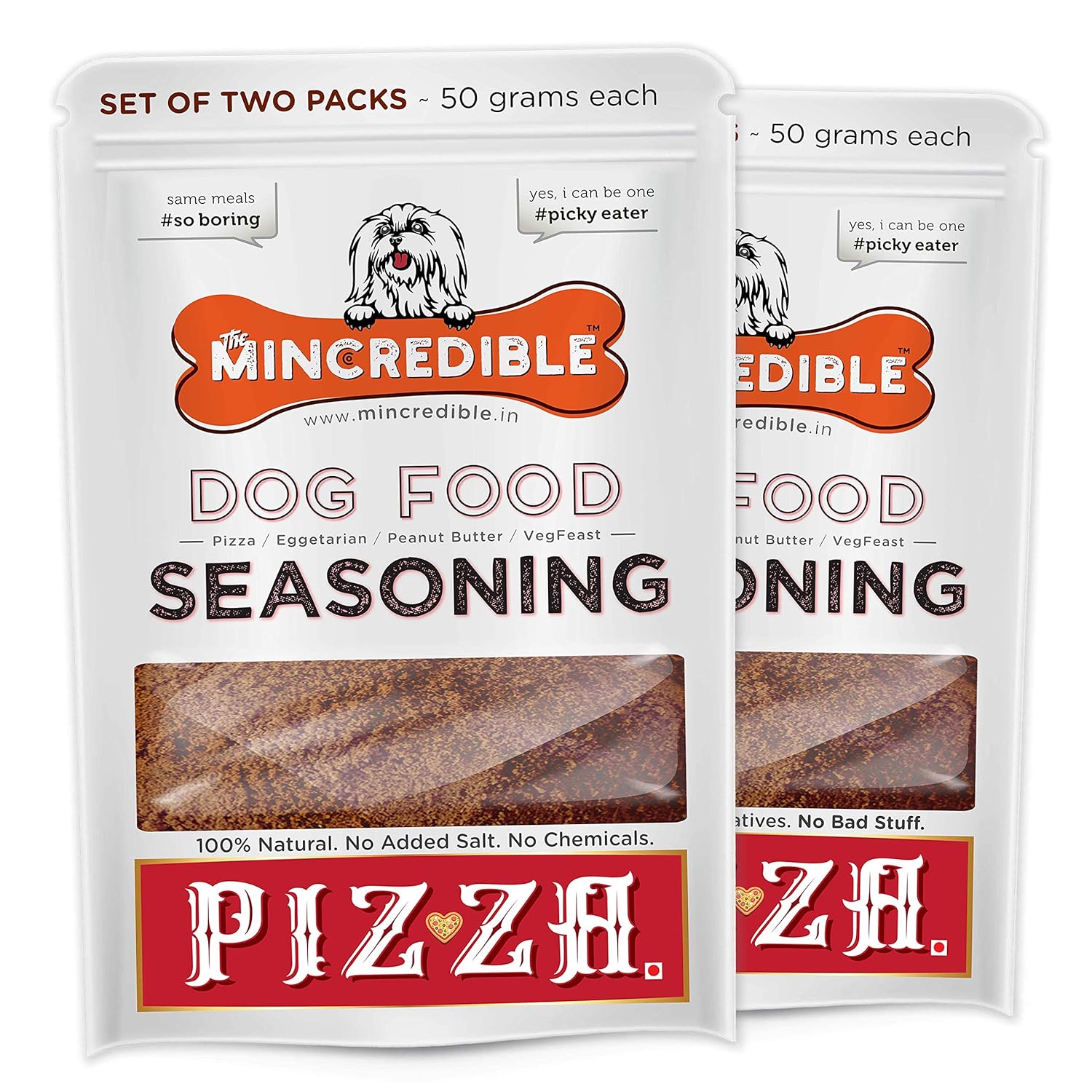 Mincredible's Dog Food Seasoning (Pizza 50 GMS 2 Pack Set) Amazon