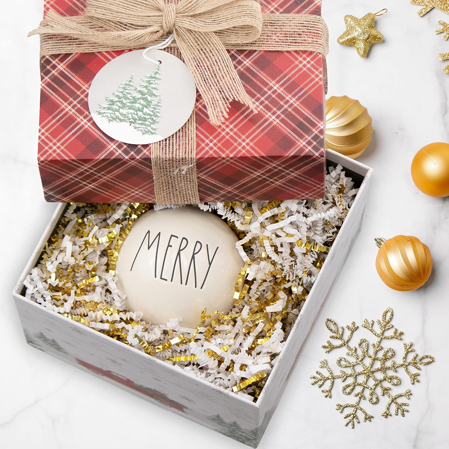 Crinkle Cut Paper Shred Filler (1 LB) for Gift Wrapping & Basket Filling - White & Gold | MagicWater Supply : Health & Household