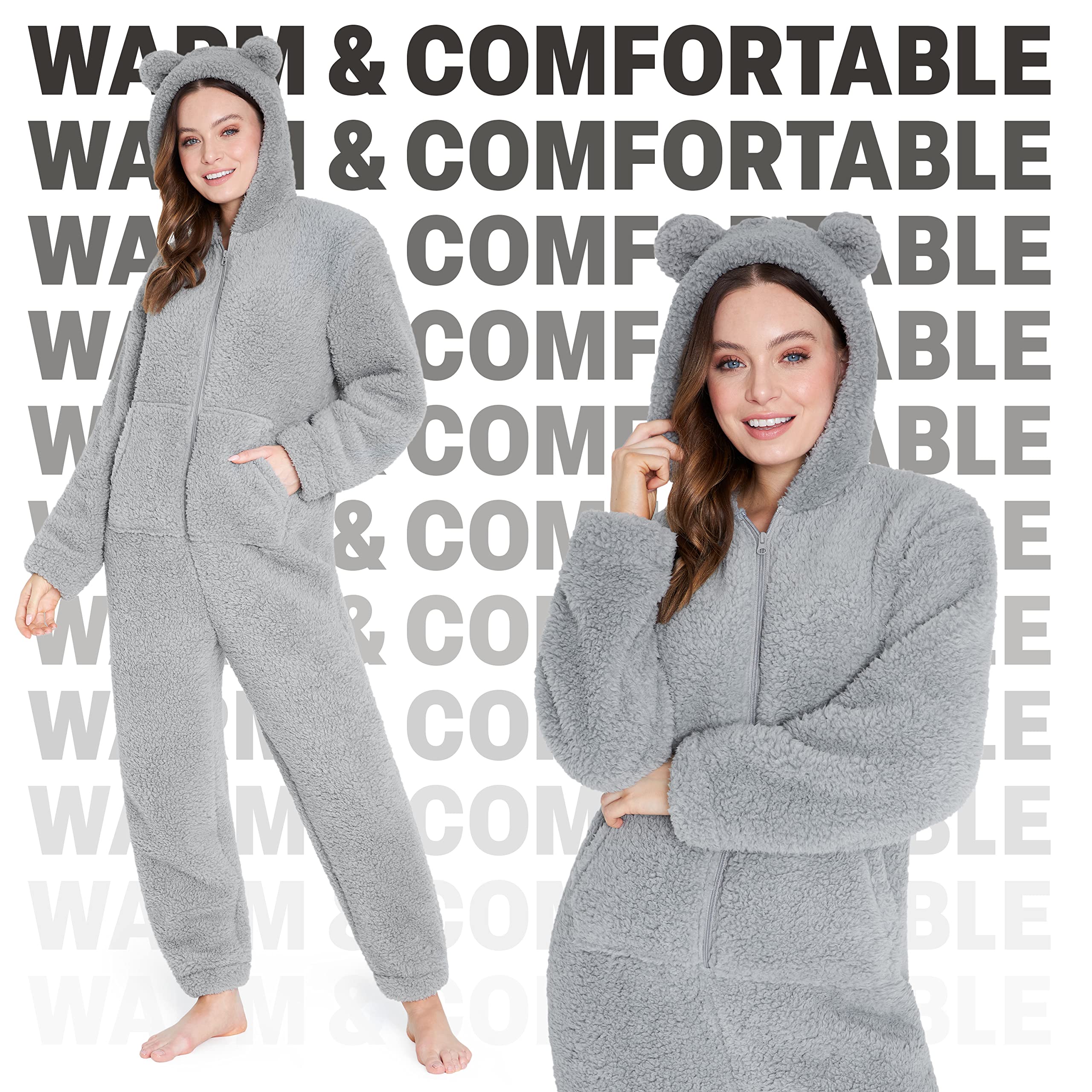 CityComfort Combinaison Pyjama Femme en Polaire Peluche