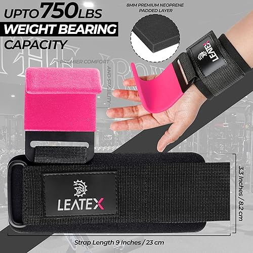 Miniatura 2 de Ganchos para levantamiento de pesas, correas de muñeca, soporte de agarre para peso muerto, dominadas, encogimientos de hombros - Correas de
