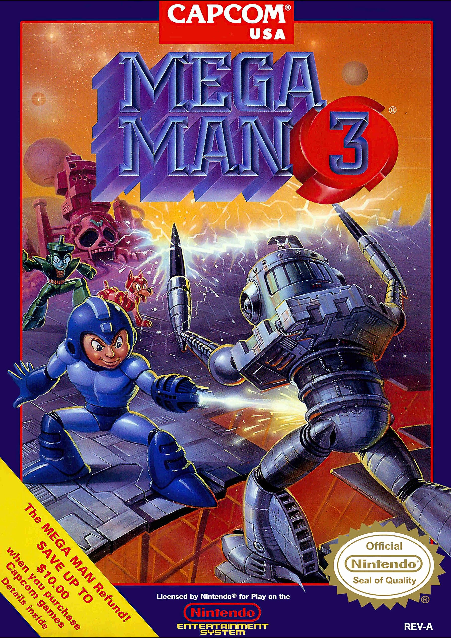 Pixel DemonMG Póster retro de NES Gaming Super Nintendo Megaman 3 A3