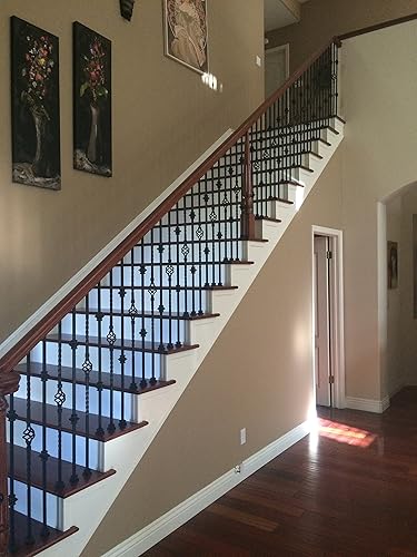 Miniatura 8 de Balaustres de hierro de 1/2 pulgada, cuadrados, plano con tornillo, set de 10 unidades Oil-Rubbed Copper