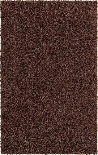 Solid Shag Collection Alfombra de área (5 pies 3 pulgadas x 8 pies, rectangular, marrón chocolate)
