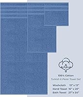 Vista 4 de American Soft Linen Luxury 6 Piece Towel Set, 2 Bath Towels 2 Hand Towel 2 Washcloths, 600 GSM 100% Cotton Turkish Towels for Bathroom, Electric