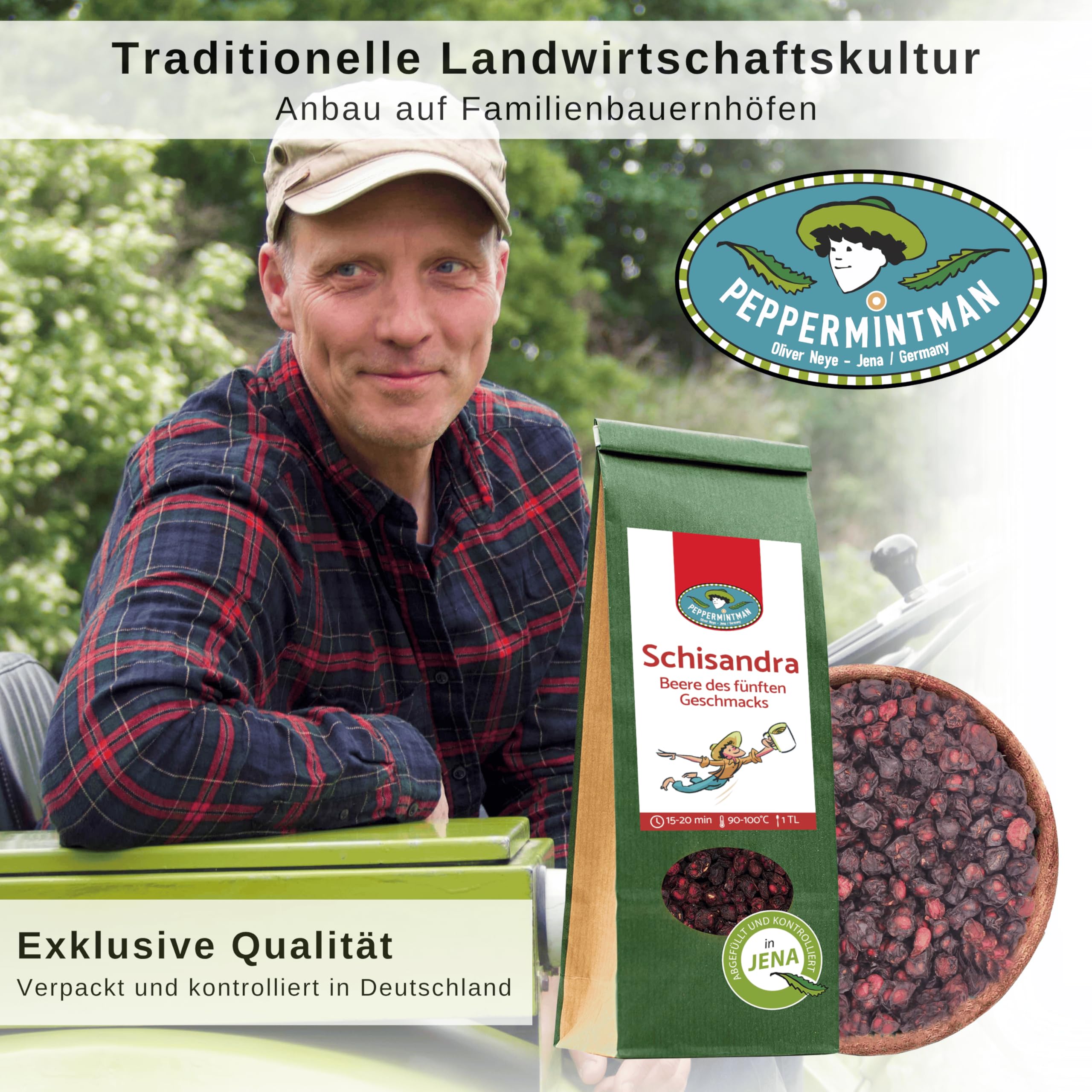 Schisandra Baies de 800 g – Baies de schisandra sélectionnées à la main comme collation, thé savoureux ou ingrédient pour de nombreux plats – PEPPERMINTMAN