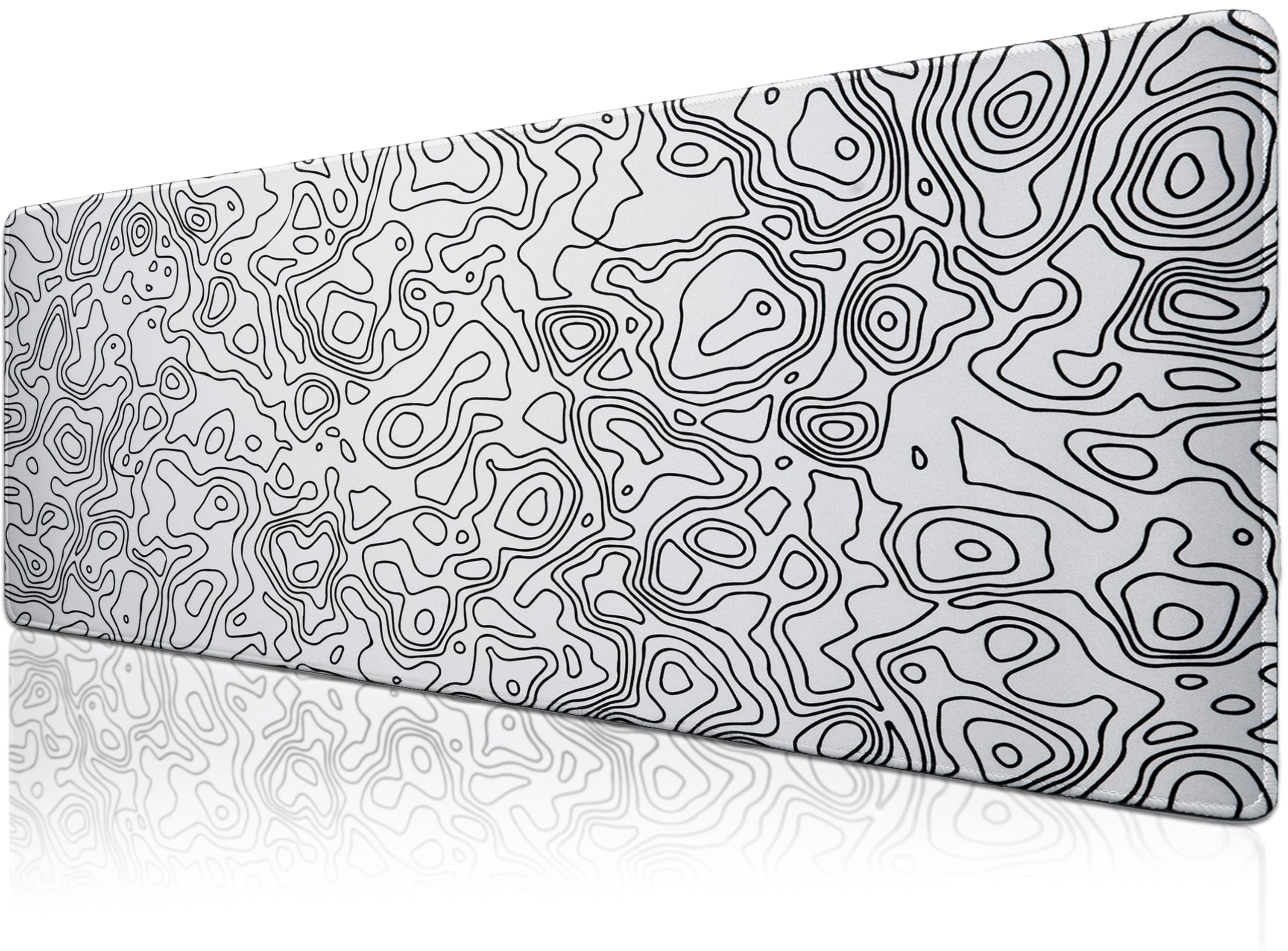 Klasse Pro - 6 Farklı Model Dikişli Kenar 70x30 cm Oyuncu Gaming Mouse Pad (White Map Lines)