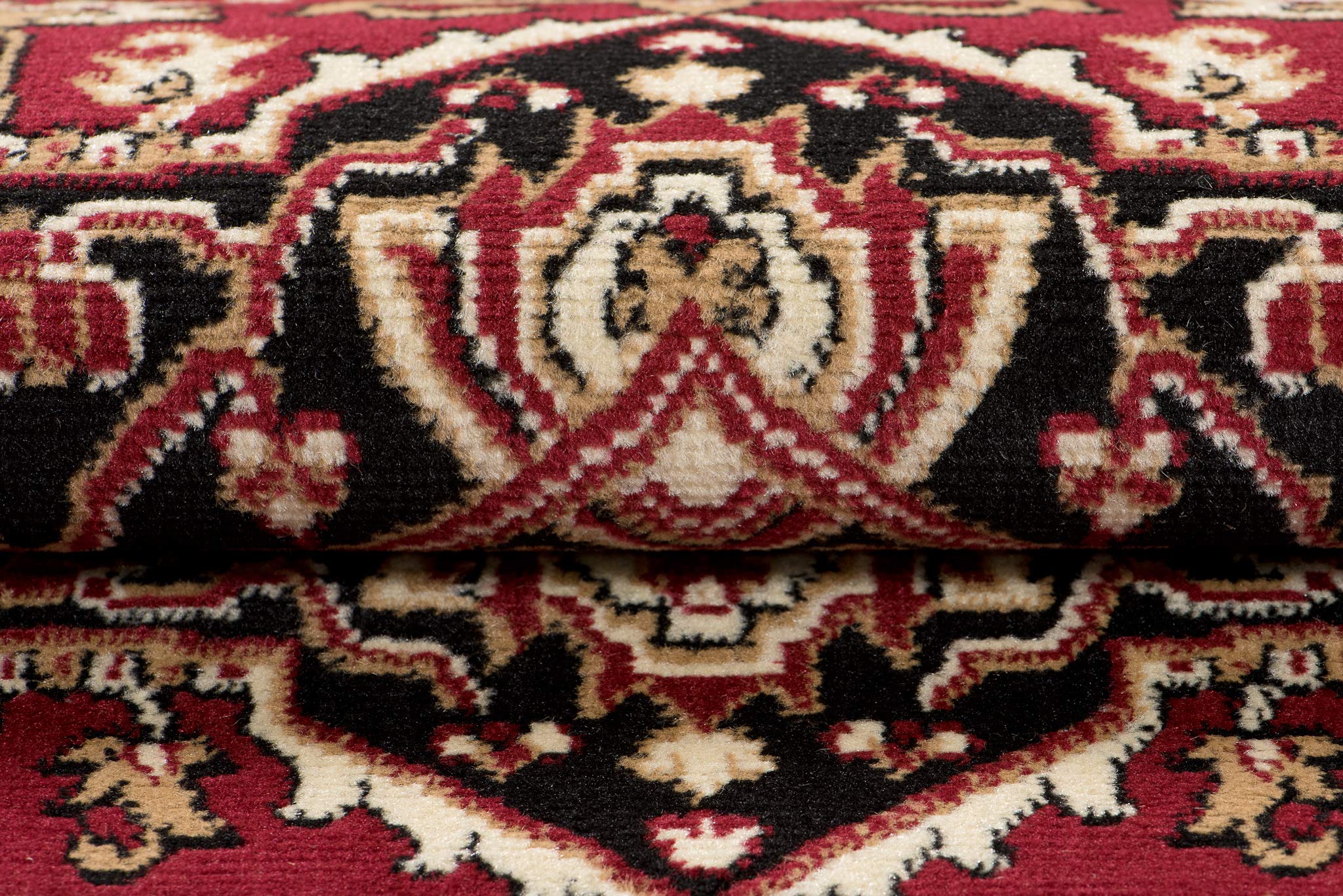 Carpeto Grand Tapis Couloir 200x300cm Rouge Classique Traditionnel Doux | Tapis pour Entrée Cuisine Bureau Salon Chambre Salle à Manger Chauffage au Sol Facile D'entretien Résistant aux Détergents