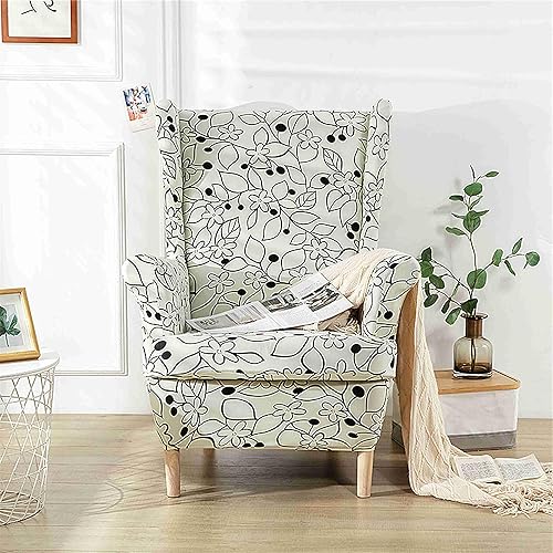 Miniatura 8 de Morbuy Fundas para silla con respaldo de alas de 2 piezas, funda moderna para silla con respaldo de ala, funda elástica para silla con respaldo de