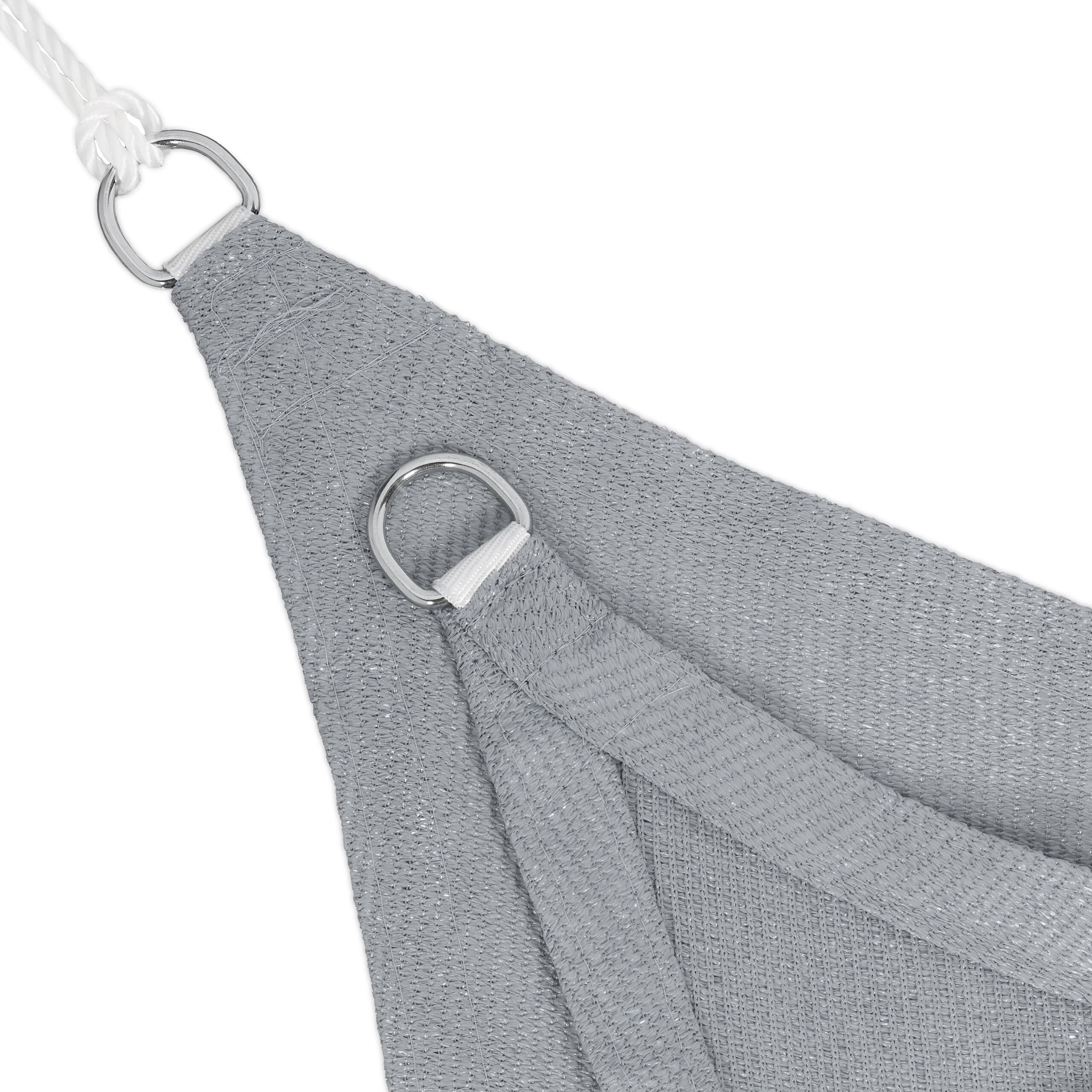Relaxdays Toldo de Vela Rectangular, 3 x 4 m, Tejido HDPE, Resistente Rayos UV, Cóncavo, Cuerdas Tensoras, Gris Claro
