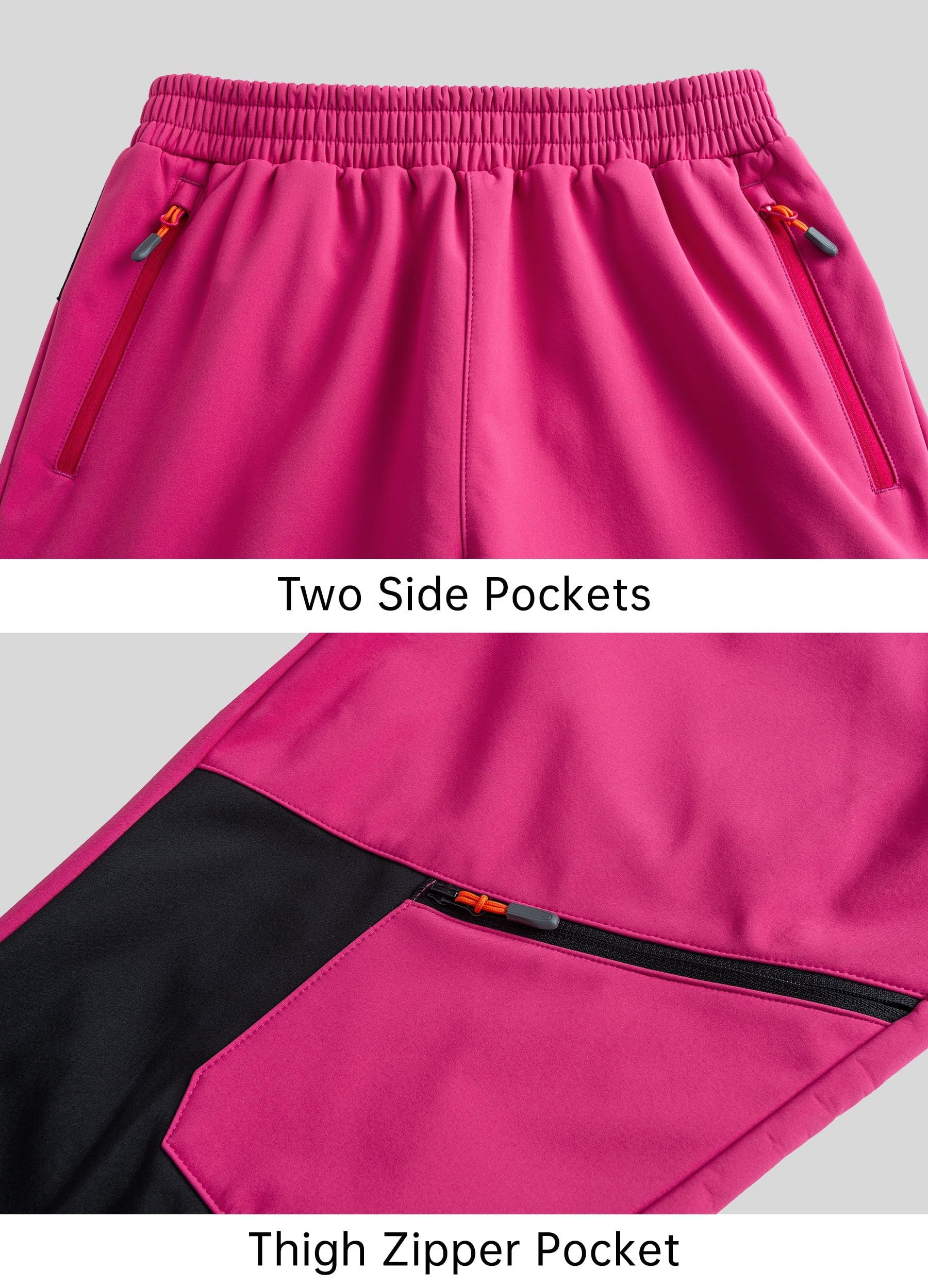 WILLIT Pantaloni termici per bambini, imbottiti, per bambini, invernali, impermeabili, antivento, con 3 tasche