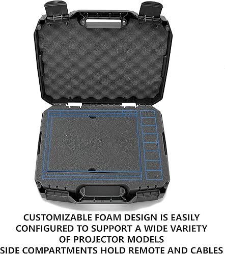 Miniatura 5 de Casematix - Funda de viaje para proyector ViewSonic PA503S PA503W PA503X PG703W PG703 proyectores cable HDMI y mando a distancia