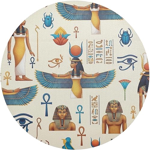 Ancient Egypt Beige PVC Plate Mat, Washable Heat Protecting Placemats for Kitchen one sizex6