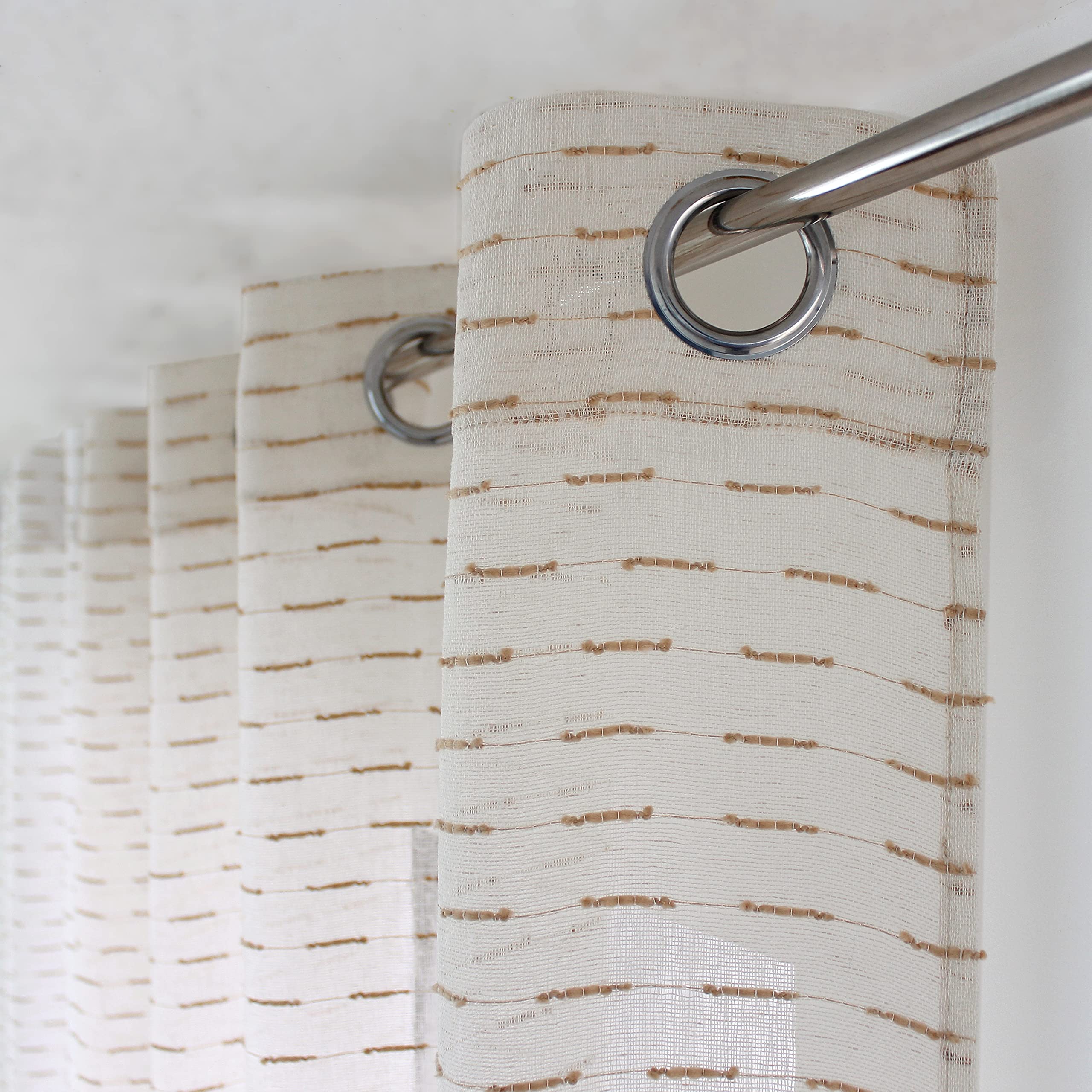 Voilage Blanc Enjoy Home 240x240cm - 12 Œillets Argentés - 100% Polyester - Pour Baies Vitrées