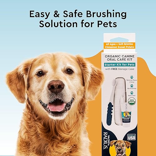 Miniatura 7 de RADIUS USDA Organic Dental Solutions - Kit de 2 unidades para cachorros, incluye 1 cepillo de dientes para perros y 1 pasta de dientes de 0.8 onzas,