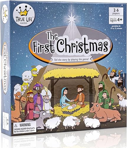 El primer juego de mesa de Navidad, familia divertida, aprende la historia de nacimiento de Jesús, fácil de jugar, educativo, cristiano, no Papá
