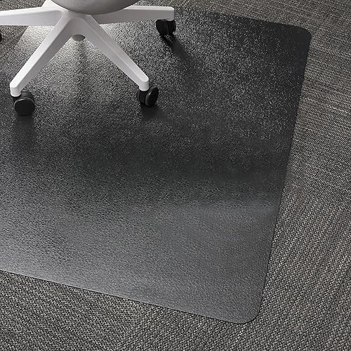 Miniatura 2 de Staples Tapete para silla de oficina, tapetes negros, suelos duros, parte inferior texturizada, 48 x 36 pulgadas, deslizamiento suave