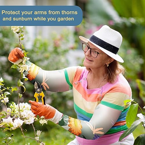 Miniatura 5 de Mangas de jardinería, mangas de enfriamiento de brazo de protección solar para jardinería, mangas a prueba de espinas para cubrir brazos para