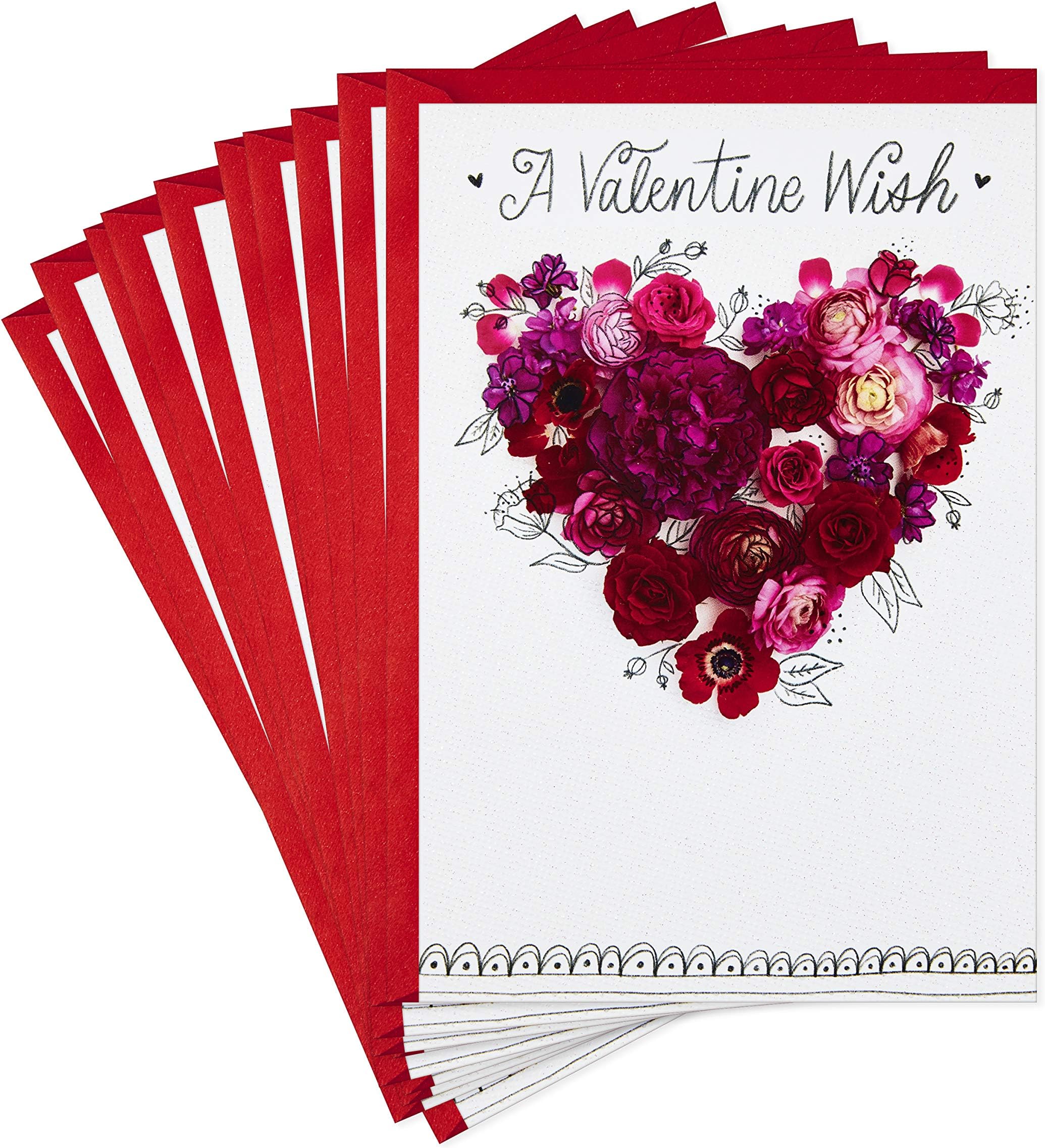 Hallmark Pack of Valentines Day Cards, Valentine Wish (10