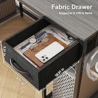 Vista 52 de Escritorio en forma de L de 53 pulgadas, escritorio para juegos en forma de L con tomas de corriente y luces LED, escritorio para computadora