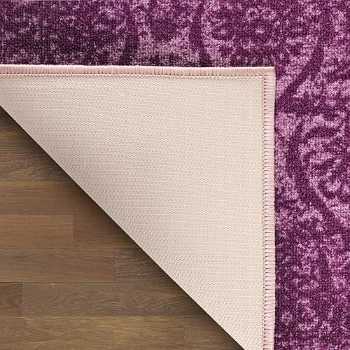 Miniatura 62 de Antep Rugs - Alfombras antideslizantes (antideslizante) 4 x 6 con parte trasera de goma floral geométrica de bajo perfil para interiores