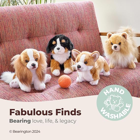 Bearington Dog Stuffed Animal - 6 Realistic Dog Plush Golden Retriever Puppy Plushies for Kids, Boys & Girls - Lil' Goldie