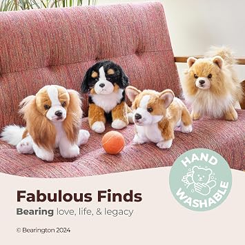 Bearington Dog Stuffed Animal - 6 Realistic Dog Plush Golden Retriever Puppy Plushies for Kids, Boys & Girls - Lil' Goldie