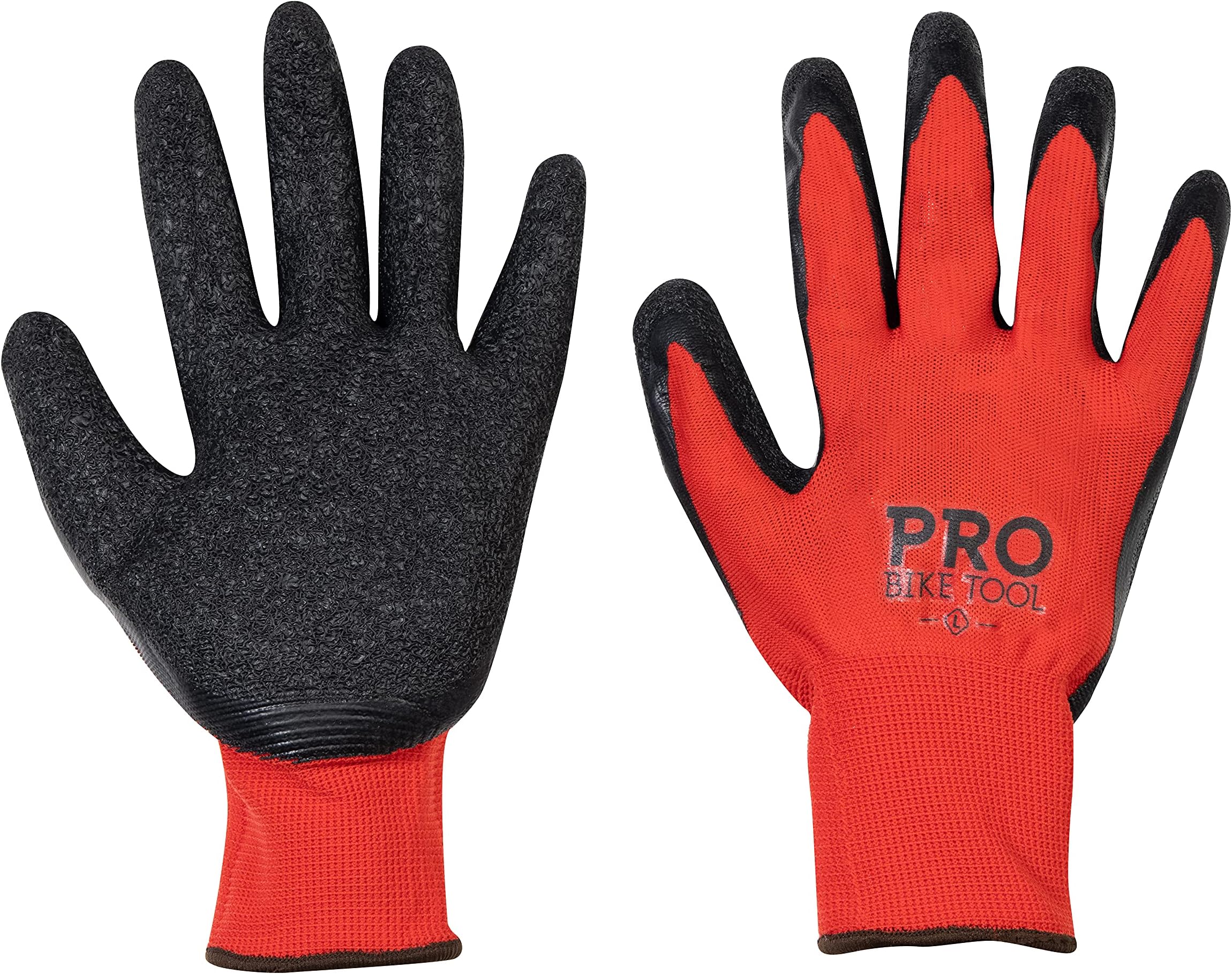 PRO BIKE TOOLMechanics Gloves - Large Size - for Mens and Women - Work Polyester Gloves with Grip, Breathable Material, Machine Washable, Ultra Grippy Protective Mechanic Gloves