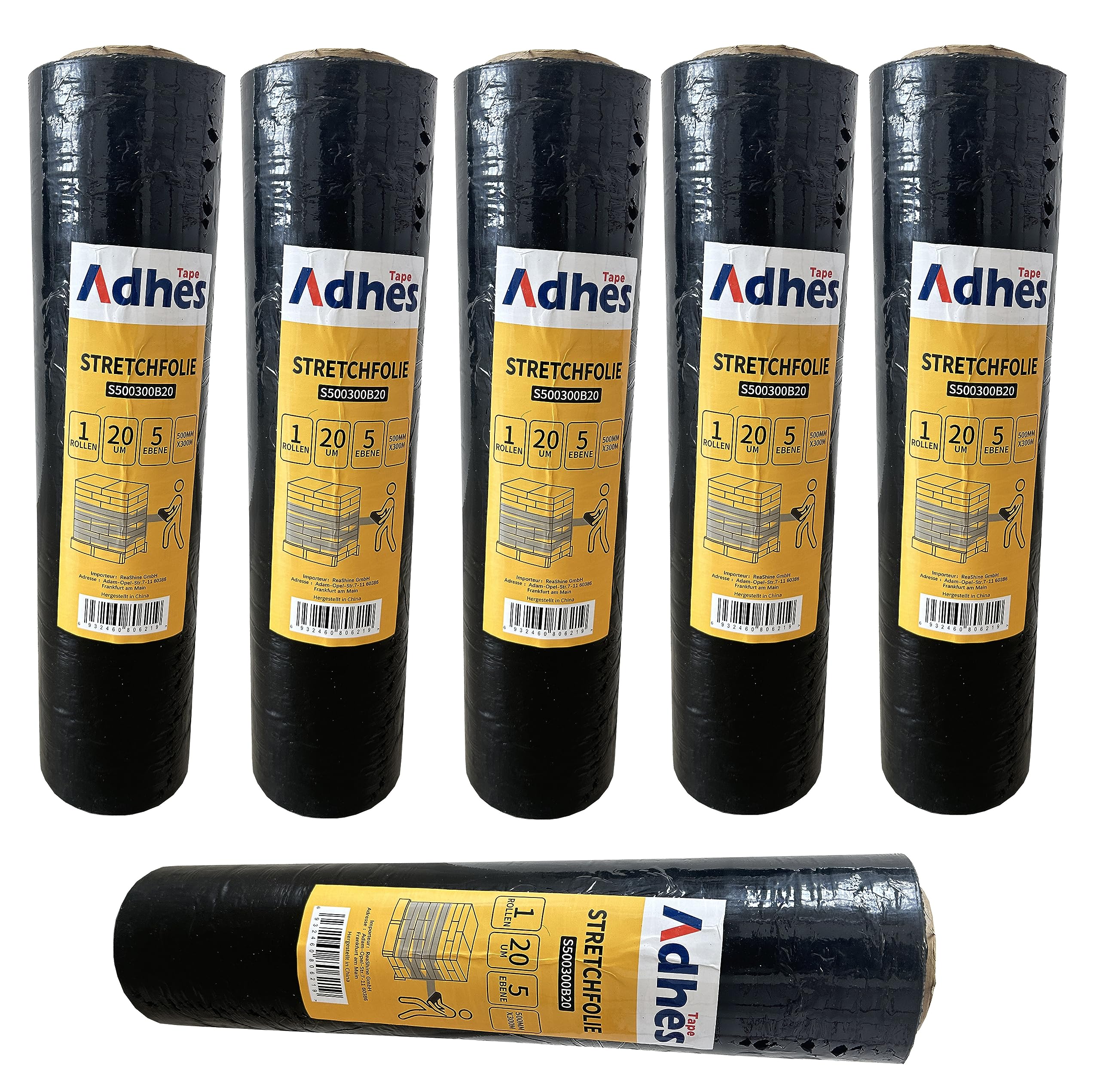 Amazinnov-Film étirable en polyéthylène linéaire (LLDPE) à haute performance - Le choix privilégié pour l'emballage multi-secteurs (Black, 17µm-300m-Lot6)