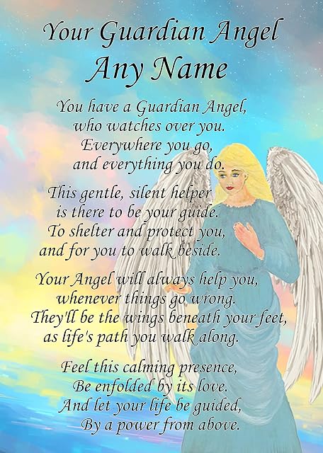 Personalised Guardian Angel Poem Verse Greeting Card