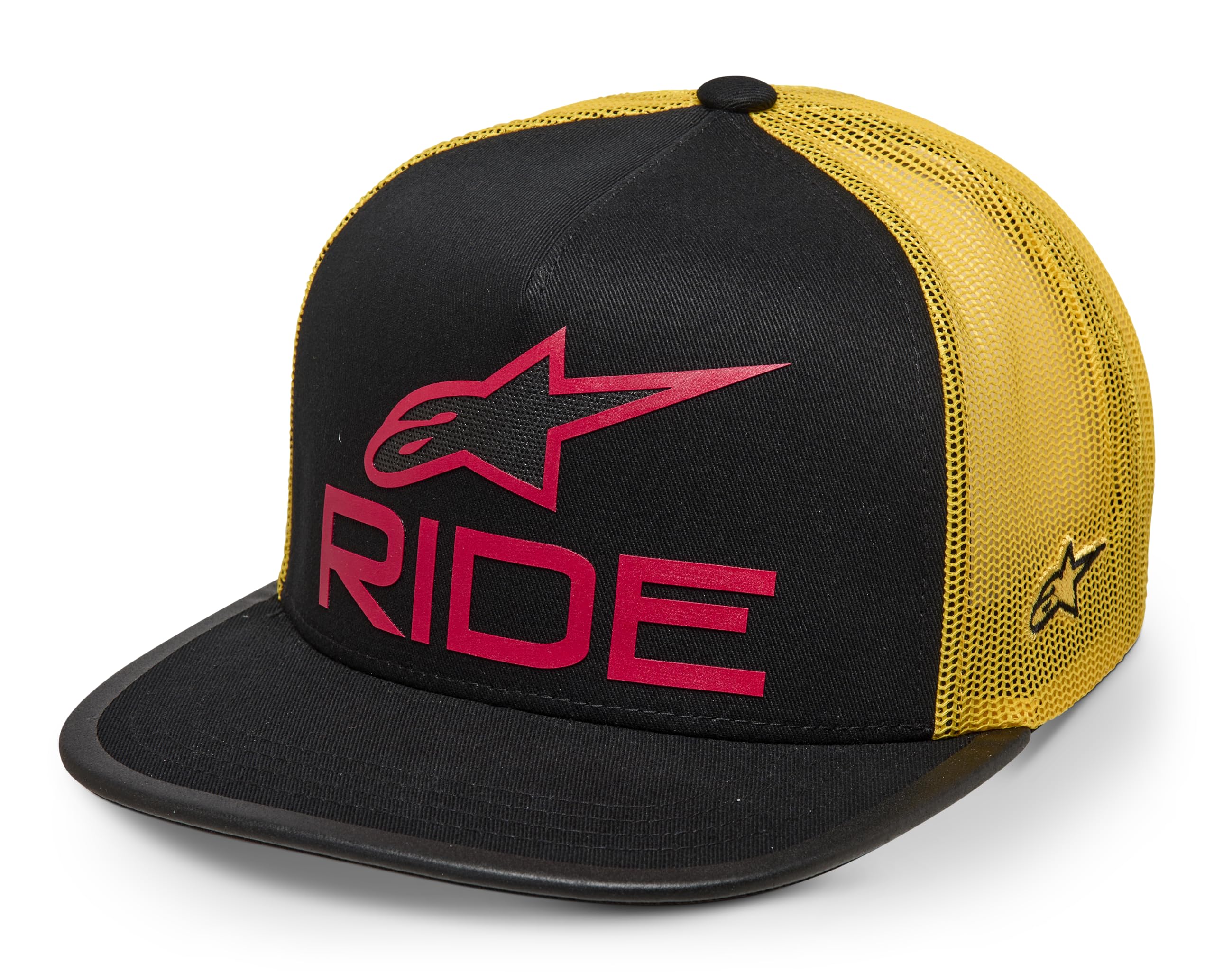 Alpinestars Ride 4.0 Trucker Hat Cappellino Uomo Nero/Giallo/Rosso Taglia Unica - 4