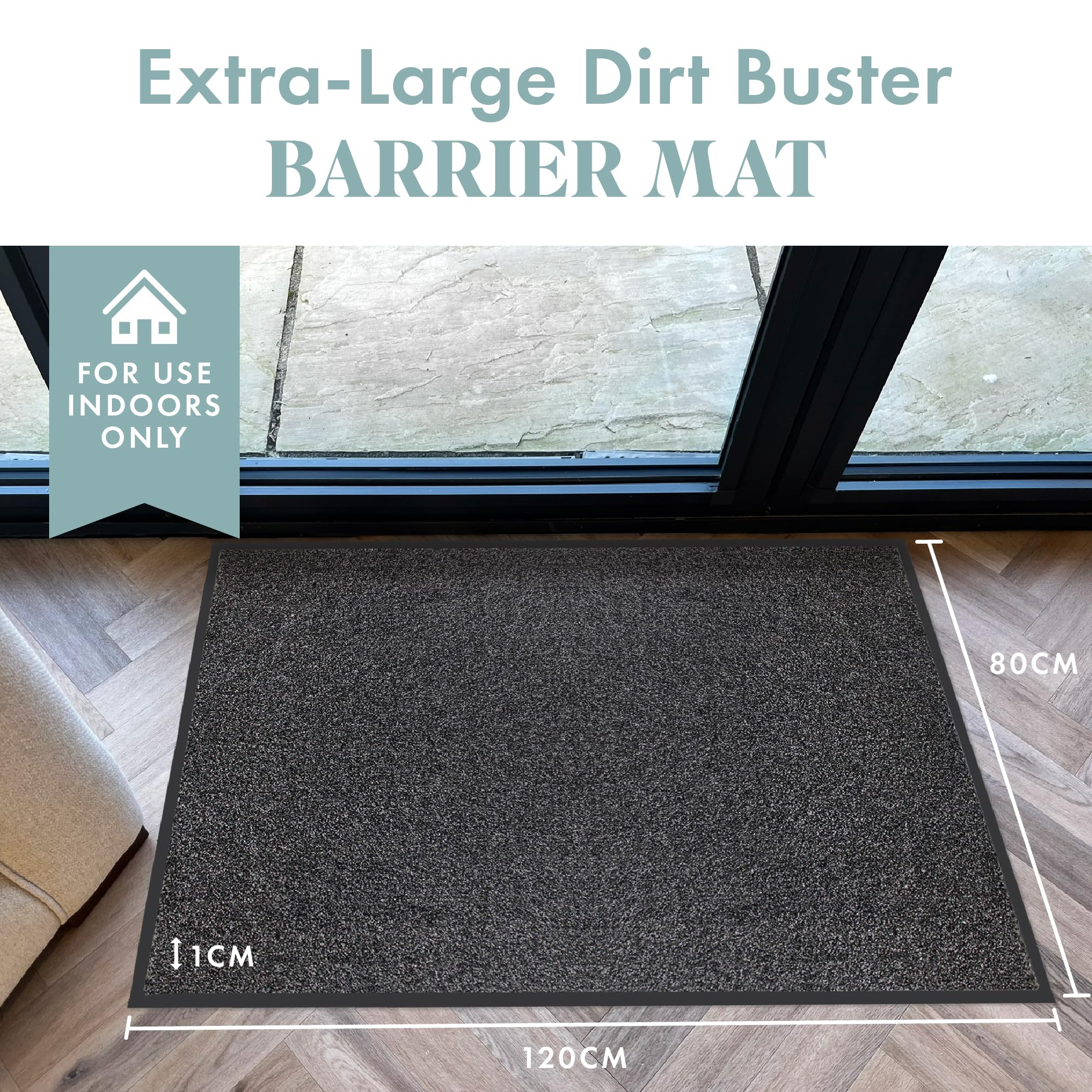 Mighty Mats Extra-Large Dirt Buster Barrier Door Mats Indoor, Highly Absorbent Dirt Trapper Indoor Doormat - Image 2