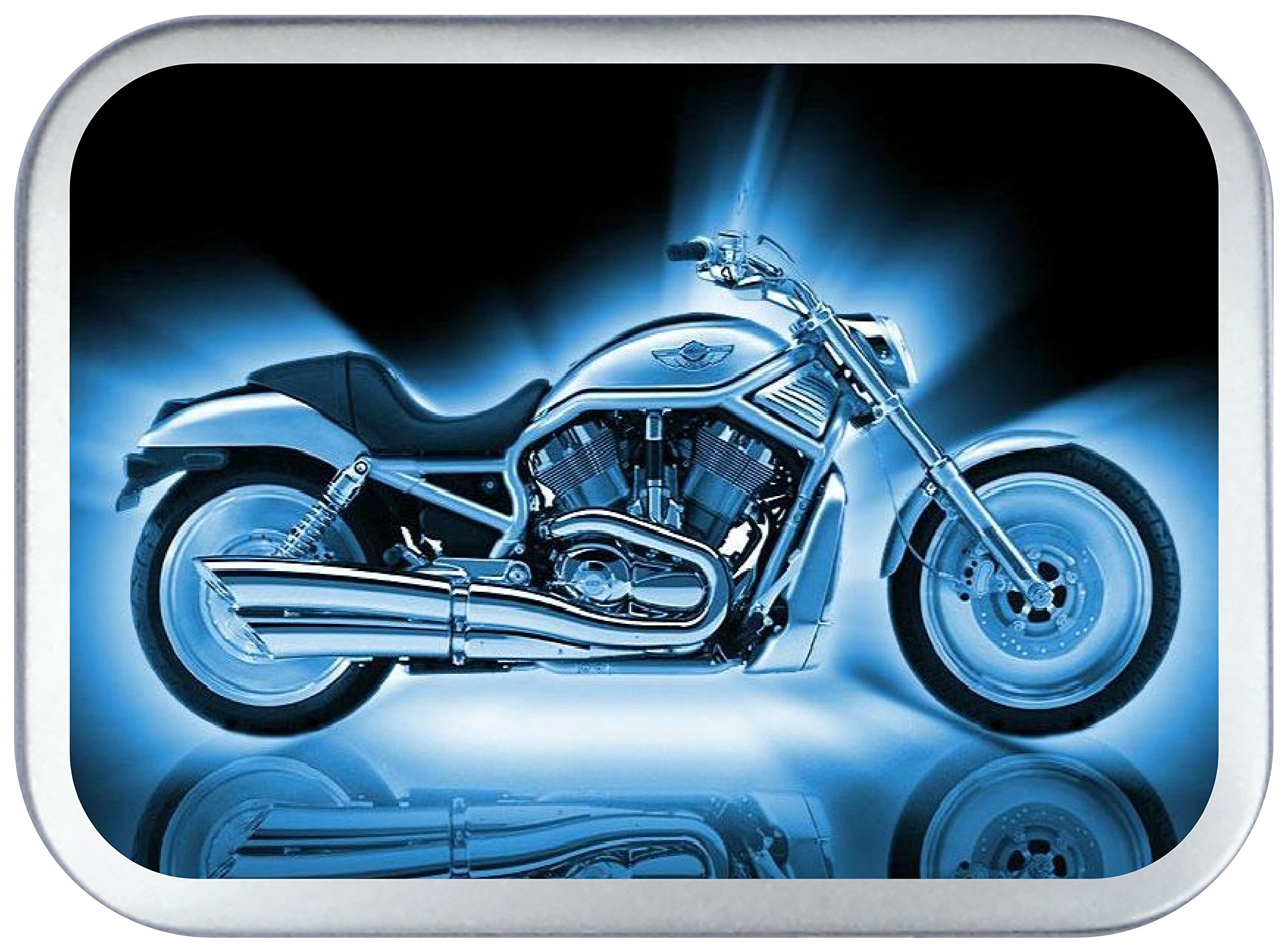 2oz hinged tobacco tin Noveltyshackblue Classic Motorcycle Tobacco Tin 2oz Silver Hinged Tobacco  Tin