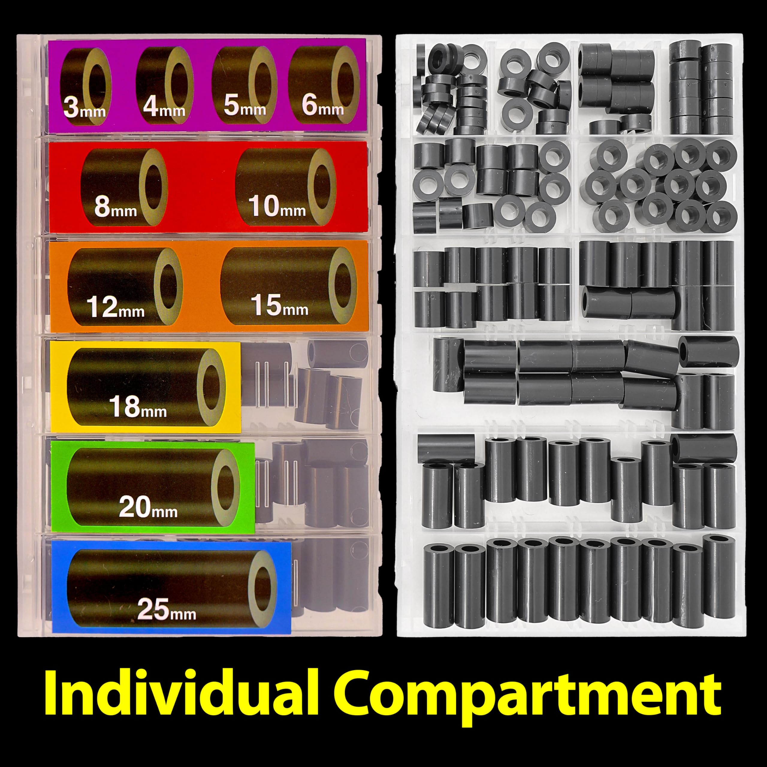 Nylon Spacers & Standoffs - 125pc Assortment Kit -4 Nylon Spacers & Standoffs - 125pc Assortment Kit -4