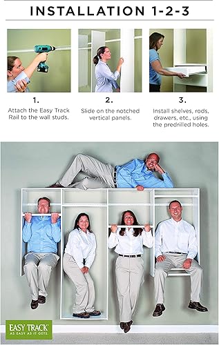 Miniatura 3 de Easy Track PH42-TR - Kit de almacenamiento de ropa con torre de esquina ajustable, organizador de armario, trufa