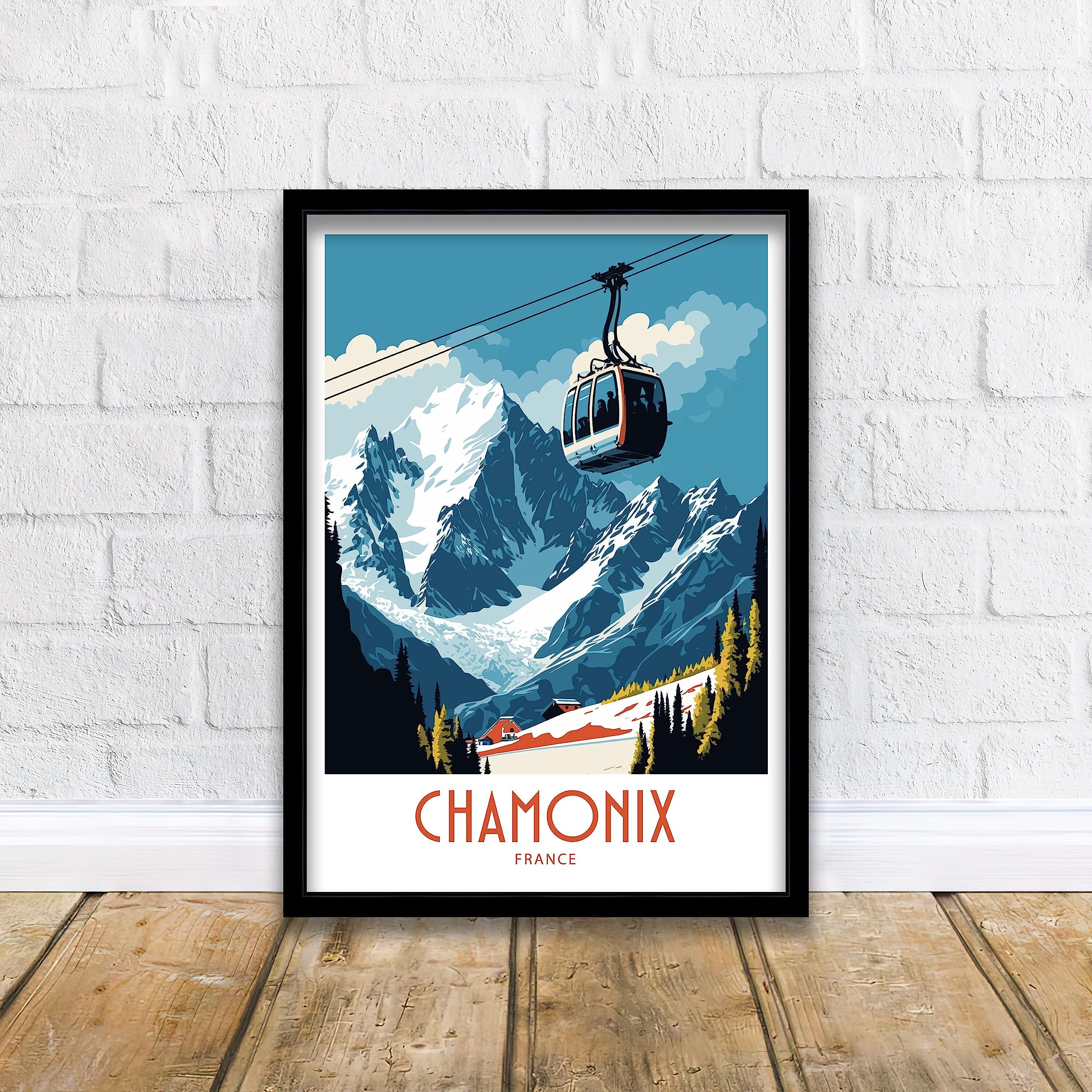 Chamonix Ski Travel Print Wall Art Chamonix Travel Poster For Chamonix France Scenery Wall Art Chamonix France Wall Art Chamonix