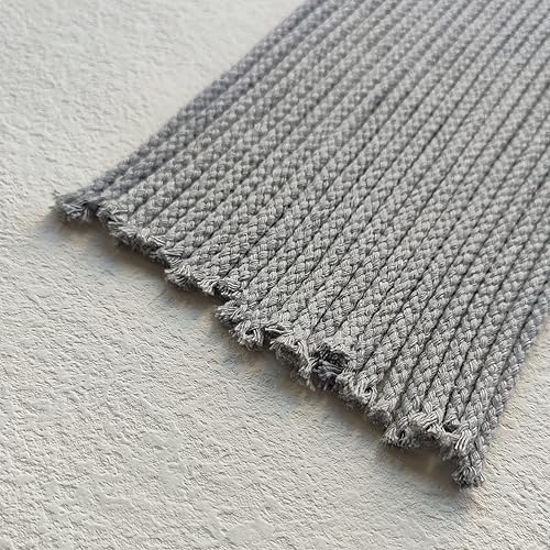 Miniatura 7 de CAQUBO Cordón trenzado de macramé de 0.157 in x 172 yardas, color gris, cuerda trenzada natural de algodón, cuerda trenzada para manualidades,