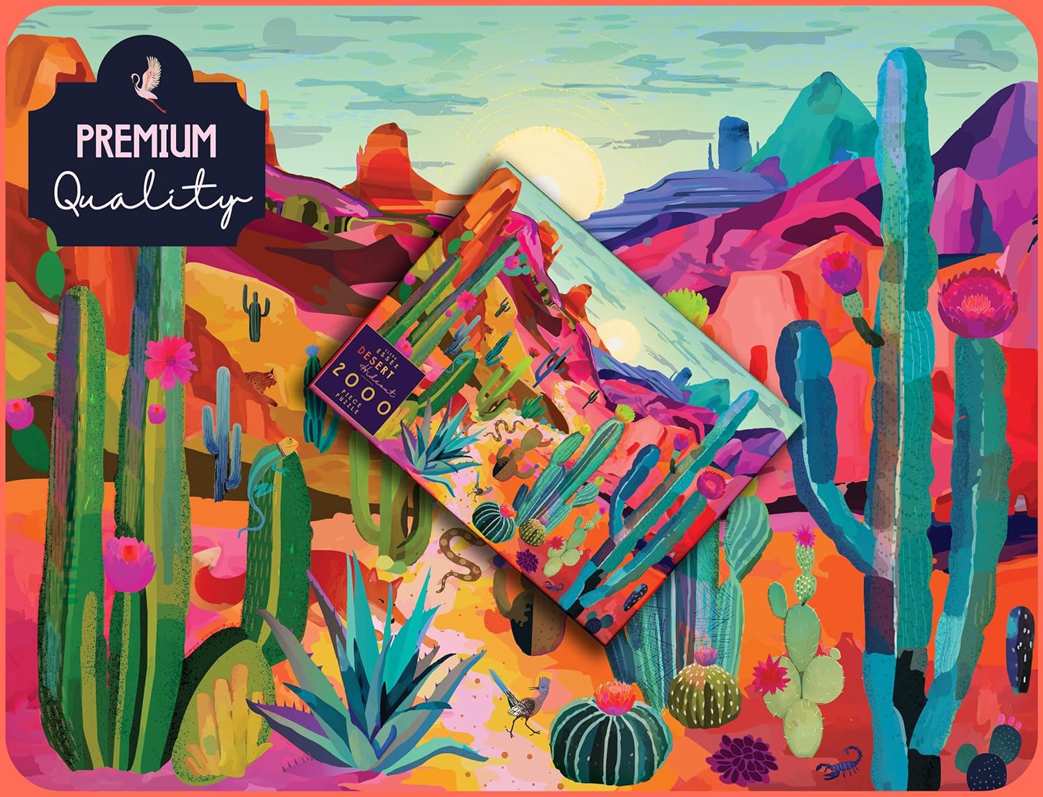 Elena Essex 2000 Piece Puzzle - Desert Hideout, 2000 Piece Puzzle for Adults, Puzzles for Adults, Cool Cactus National Parks, Size 39x30 inches