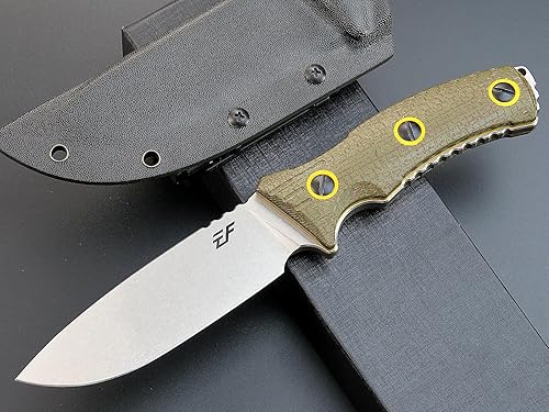 Miniatura 8 de Eafengrow EF138 - Cuchillo de hoja fija N690 con mango de micarta de hoja fija para uso diario, cuchillos rectos EDC para trabajo al aire libre,