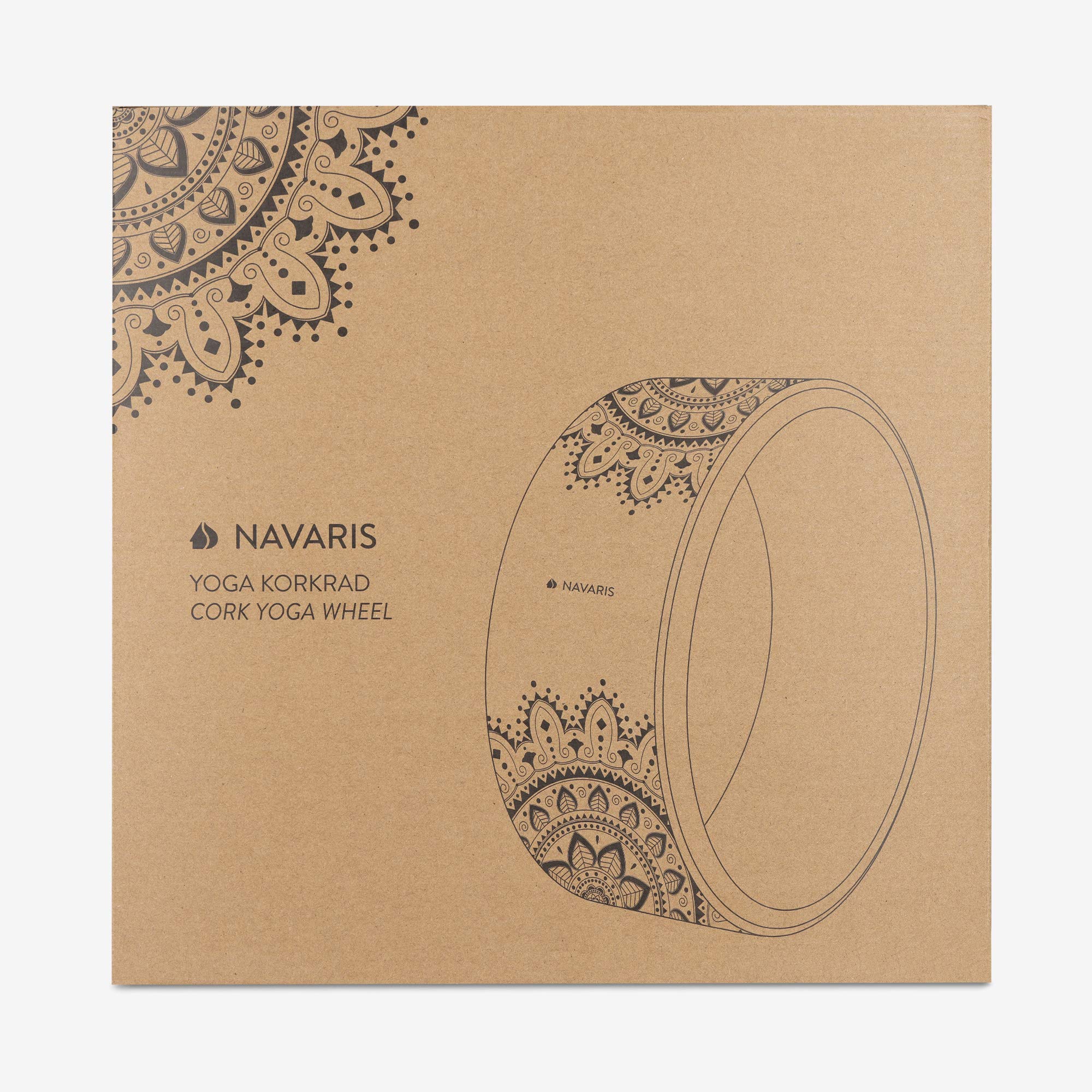 Navaris Roue de Yoga - Roue Yoga en liège Ø 33 cm pour Entrainement étirement Posture Fitness Pilates - Accessoire de Sport Tout Niveau