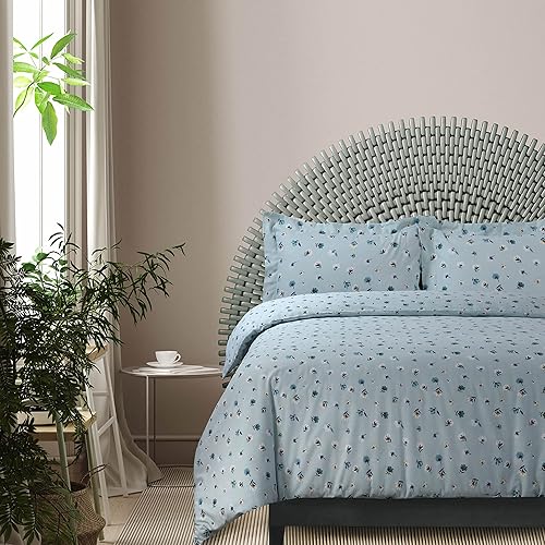 Miniatura 5 de Tribeca Living TLFLFG170DSKI - Juego de funda de edredón de franela con estampado floral de jardín de 170 GSM, tamaño KingCalifornia King multicolor