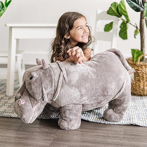 Miniatura 5 de Melissa & Doug Hipopótamo gigante - Animal de peluche realista (más de 2 pies de largo)