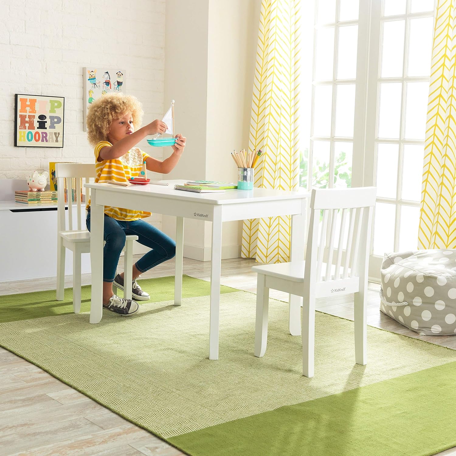 Best Cyber Deals 🔥 KidKraft Avalon Table & 2 Chairs Set - White One-Day Sale: Up to 80% Off KidKraft Avalon Table & 2 Chairs Set - White