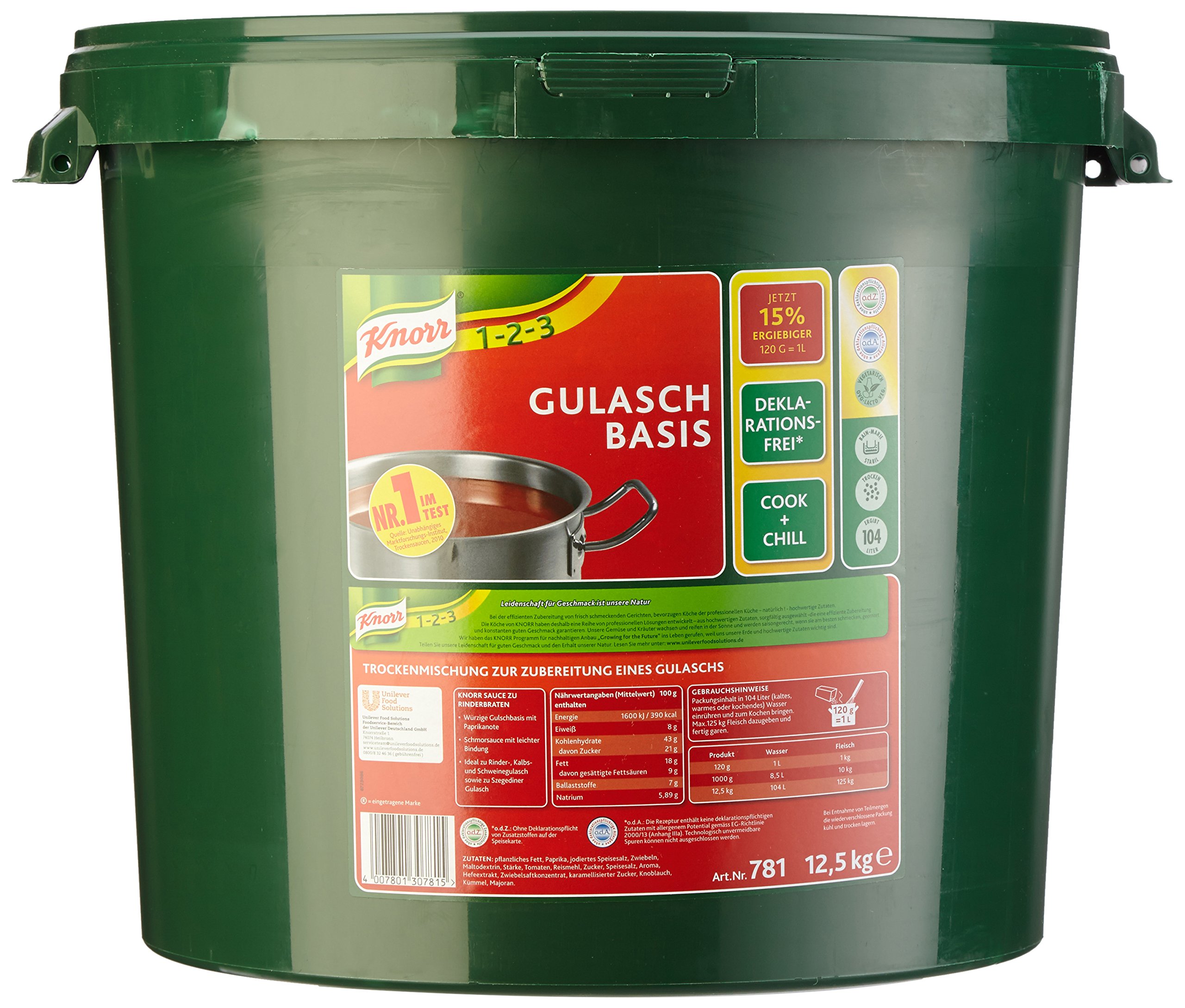 Knorr Gulasch Basis trocken 12.5 kg, 1er Pack (1 x 12.5 kg)