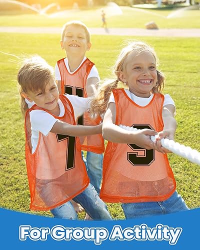 Miniatura 5 de Pasimy 36 piezas Pinnies Youth Scrimmage Chalecos juveniles para deportes niños fútbol baloncesto Jersey práctica de fútbol Pinnies