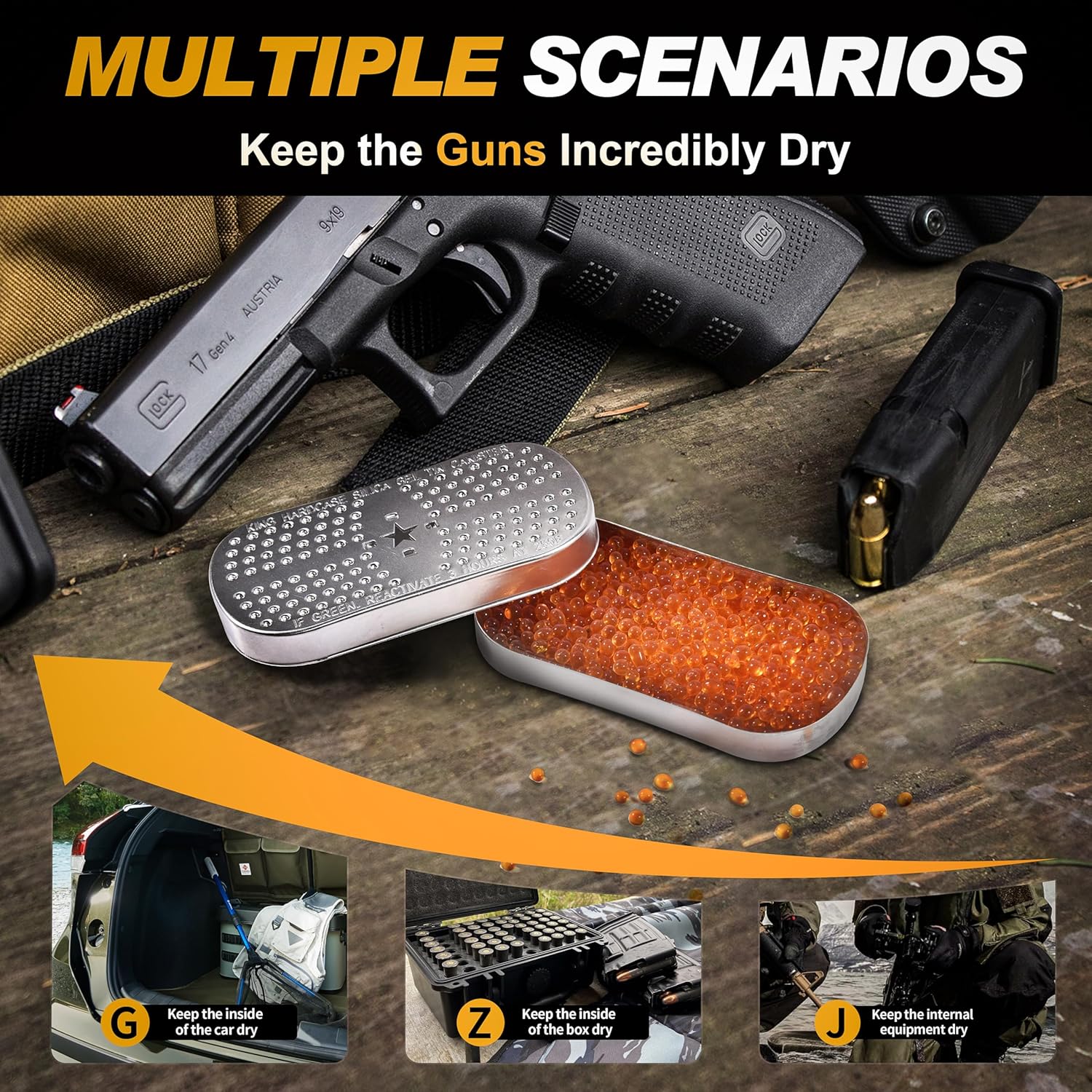 200 Round 5.56mm Bullet Locking Storage Case and Equipped with 2 Reusable Desiccants