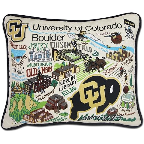 Catstudio University of Colorado at Boulder Collegiate Embroidered Decorative Throw Pillow
