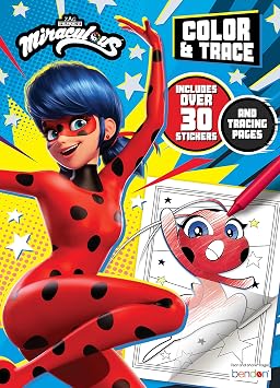 Miraculous: Tales of Ladybug and Cat Noir 48 Page Color & Trace Coloring Book 52562